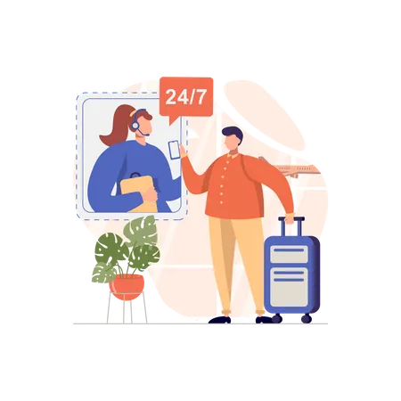 Airport helpline service  Illustration