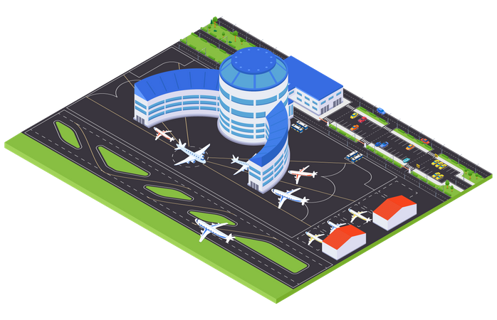 Airport infrastructure Illustration