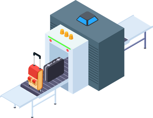 Airport luggage scanner  Illustration