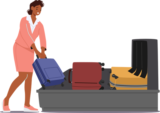 Airport passenger luggage check Illustration