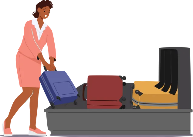 Airport passenger luggage check  Illustration