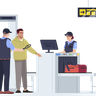 security guard at airport illustration