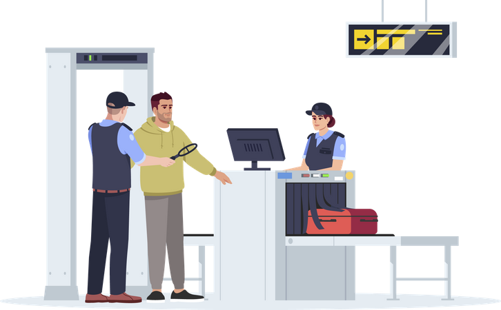 Airport passenger security scanning  Illustration