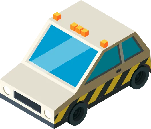 Airport police control car  イラスト