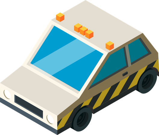 Airport police control car Illustration