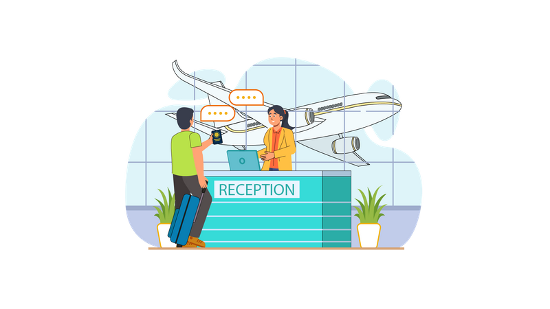 Airport reception  Illustration