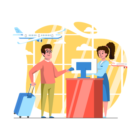 Airport Reception Illustration