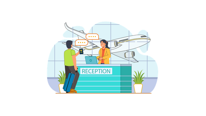 Airport reception Illustration