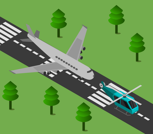 Airport runway Illustration