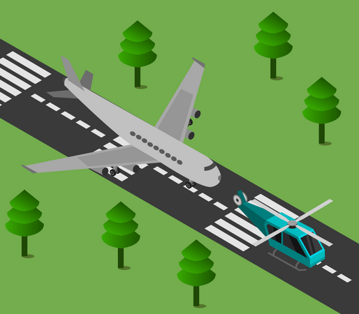 Airport runway  イラスト