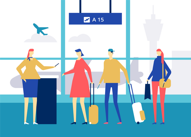 Airport scene  Illustration