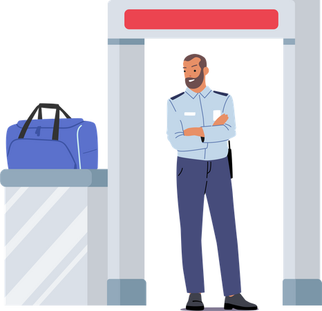 Airport Security Check Control Illustration