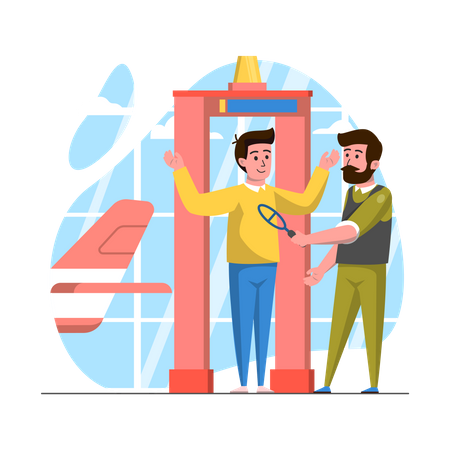 Airport Security check Illustration