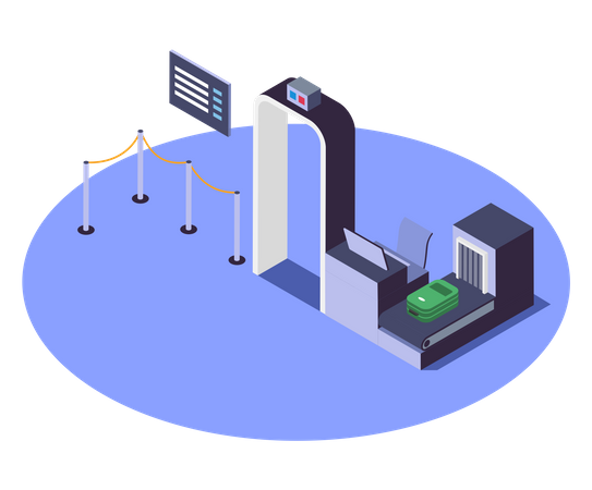 Airport Security Checkpoint  Illustration