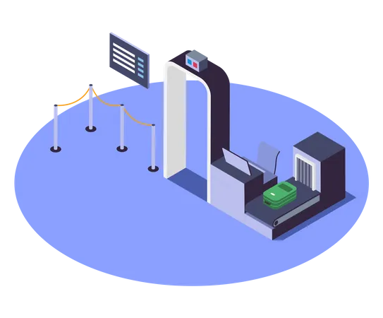 Airport Security Checkpoint  Illustration