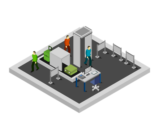Airport security Illustration