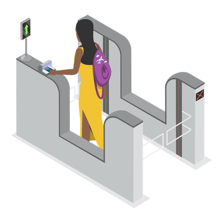 Airport security scan Illustration