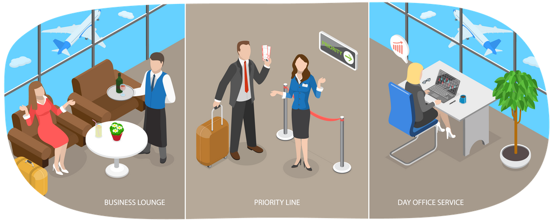 Airport Services  일러스트레이션