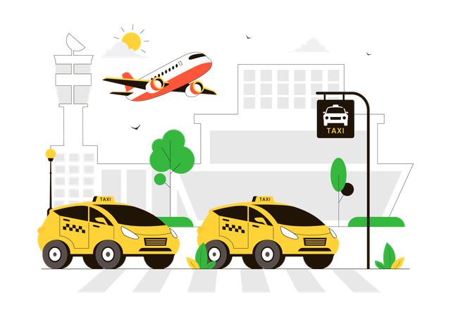 Airport Taxi Service for airport pickup and drop  Illustration
