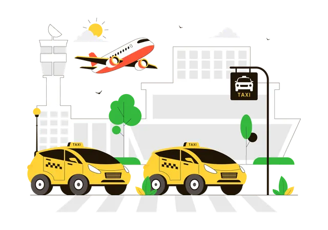 Airport Taxi Service for airport pickup and drop  Illustration