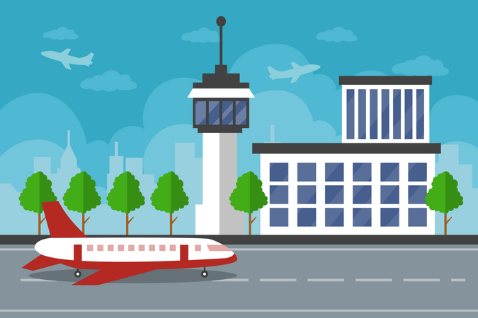 Airport Terminal Building Illustration