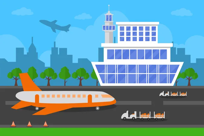 Airport Terminal Building Illustration