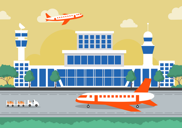 Airport Terminal Building  Illustration