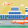free airport terminal illustrations