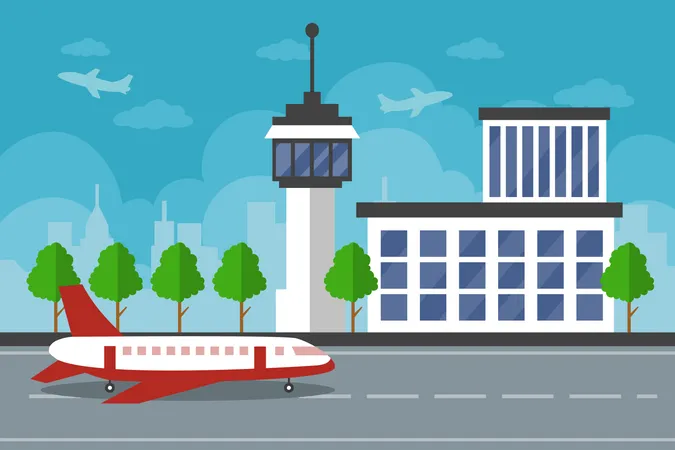 Airport Terminal Building  Illustration