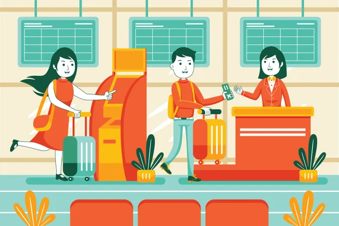 Airport ticket counter  Illustration