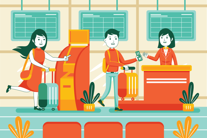 Airport ticket counter  Illustration