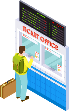Airport ticket office  イラスト