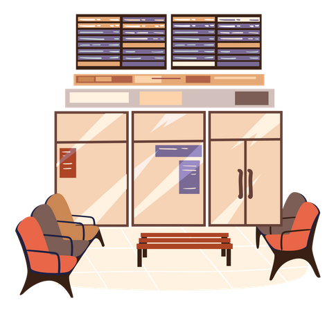 Airport Waiting Area  Illustration