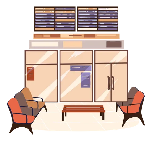 Airport Waiting Area  Illustration