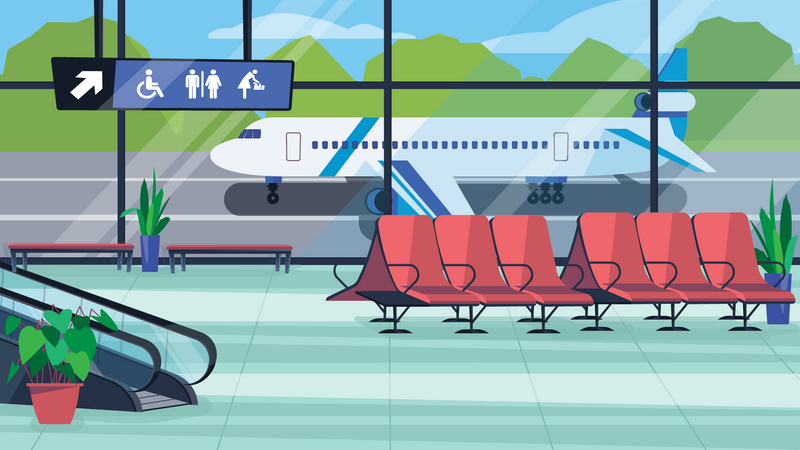 Airport waiting hall  Illustration