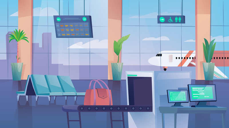 Airport Waiting Lounge  Illustration