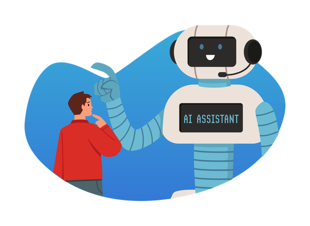 Ajuda do assistente robótico de IA  Ilustração