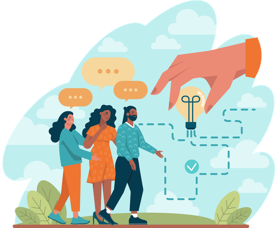 Ajudar a equipe a alcançar metas  Ilustração