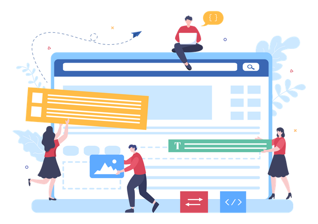 Ajustar el contexto en la interfaz de usuario del sitio web  Ilustración