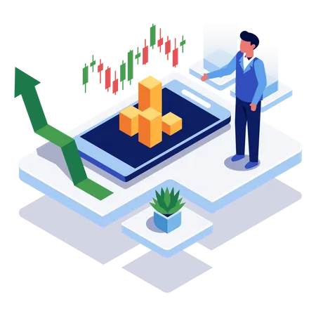 Analyse des Aktienmarktwachstums  Illustration