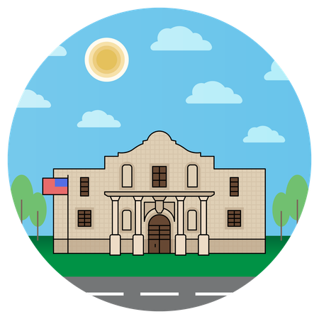 Alamo San Antonio Texas  Illustration