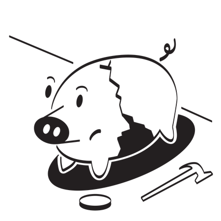 Alcancía rota  Ilustración