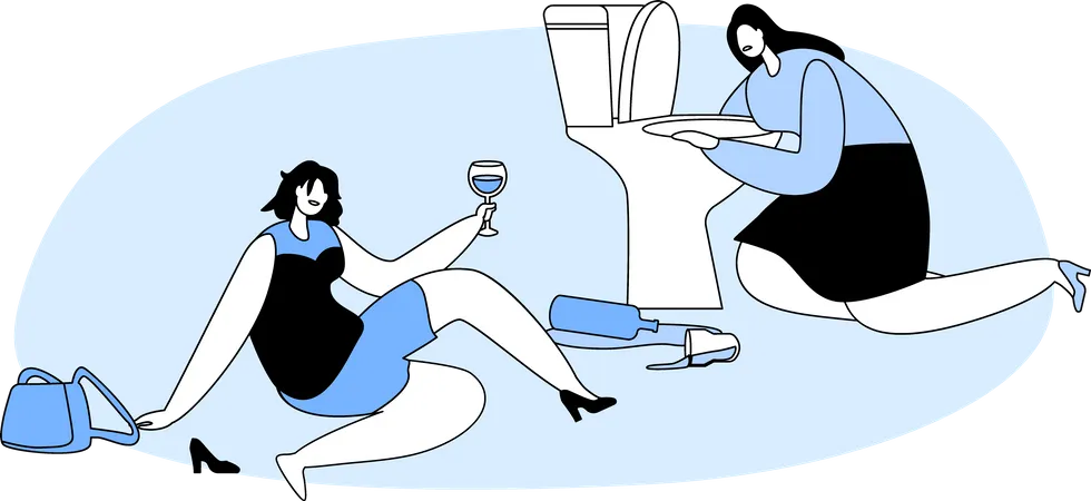 Alcohol Addiction Illustration
