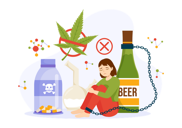 Alcohol addiction  Illustration