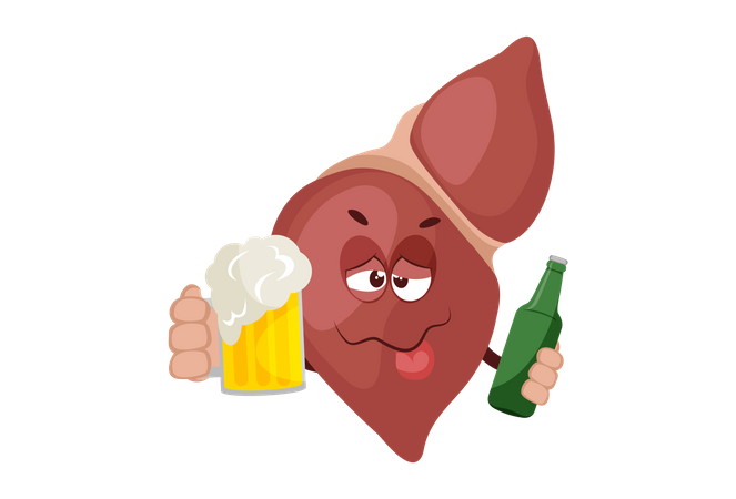 Alcohol is bad for liver  Illustration