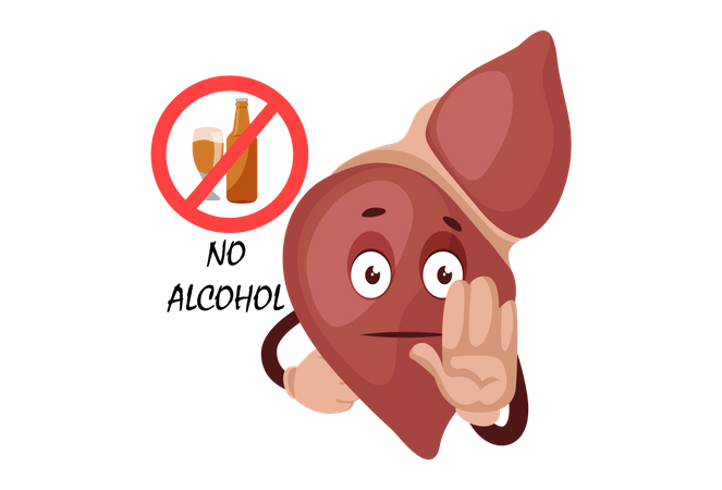 Alcohol is bad for liver  Illustration