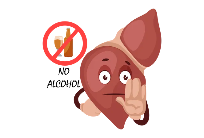 Alcohol is bad for liver  Illustration