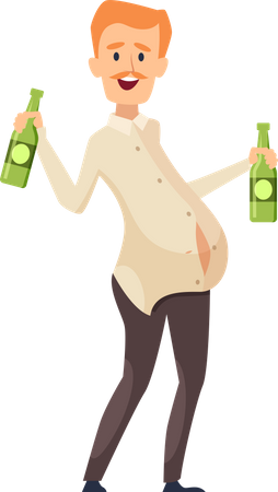 Alcoholic boy  Illustration