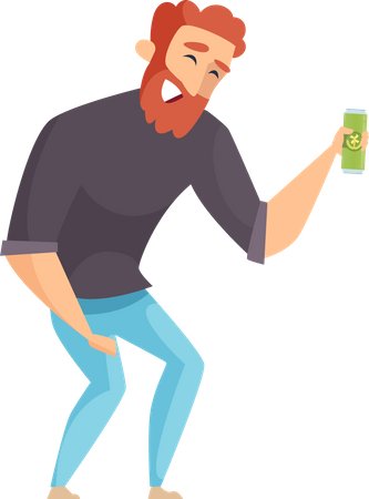 Alcoholic man  Illustration
