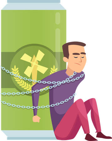 Alcoholic man  Illustration